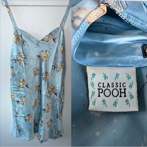 100% Silk Disney Winnie the Pooh Intimate Pajama Slip Pooh & Piglet Size Large
